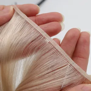 Nuovo doppio disegnato flat track russo tessuto dei capelli umani di remy 100g invisibile della pelle dell'unità di elaborazione di trama estensioni dei capelli