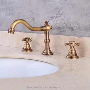 8 "grande robinete de bain noir leve laiton triplo melangeur placas de robinet de bassin clássico 3