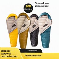 Sac de couchage ultraléger en duvet de canard 400g, sac de couchage en nylon 10D, sac de couchage pour la randonnée en hiver, équipement de camping par temps froid