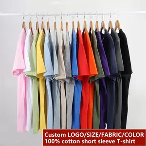 Camisetas gráficas unisex lisas de LICRA y algodón con logotipo personalizado camisetas de cuello redondo de gran tamaño para hombre