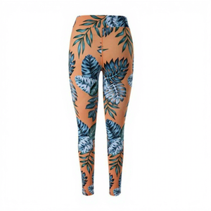 Conjunto de Yoga de 2 Piezas para Mujer, Estampado Floral, Top Corto con Espalda Cruzada, Leggings de Cintura Alta, Conjunto Deportivo Transpirable sin Costuras - Product Image 5