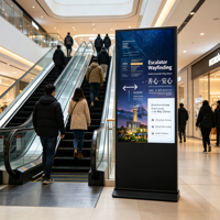 Afficheur numérique sur pied de 43 pouces, écran LCD 1920x1080, tactile capacitif, kiosque publicitaire avec CMS intégré pour la vente au détail