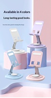 Support de téléphone rotatif à 360 degrés, support de tablette pliable de bureau Macaron, anti-tremblement, multi-angle réglable, métal+ABS, pour personne paresseuse
