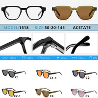 Fabricant de lunettes de soleil de haute qualité propose des lunettes de soleil personnalisées et des lunettes de soleil tendance en acétate avec monture carrée et protection UV400