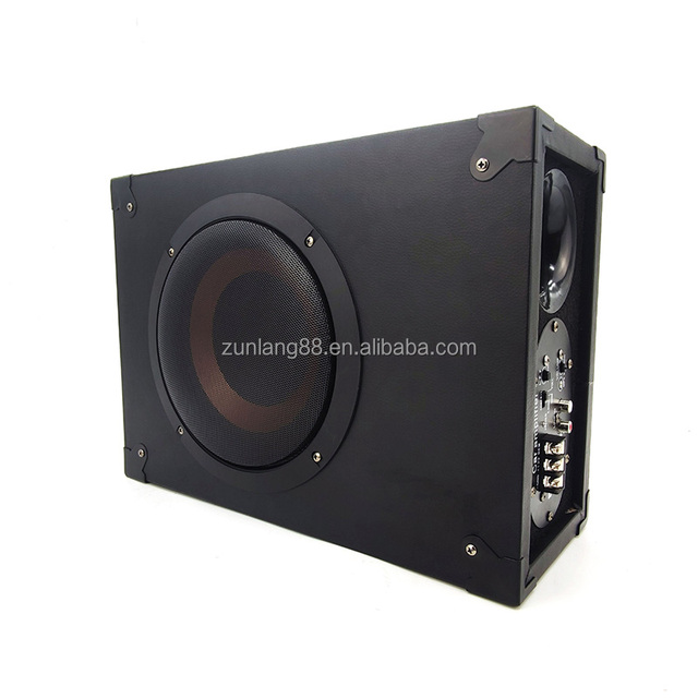 Best Built in Amplifier Leather Cover 8 Inch Strong Bass Car Subwoofer Full Range Car Active Sound Car Speakers Subwoofer Box