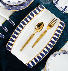 Set di Stoviglie in Ceramica Blu Creativo da 60 Pezzi, Vendita Diretta dei Produttori, Adatto al Microonde, per 10 Persone, in Porcellana Bone China - Product Image 3