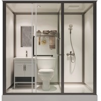Salle de bain modulaire préfabriquée 2026 en promotion, salle de bain intégrée, cabine de douche en verre intégrée, kit de pods préfabriqués, salle de bain modulaire