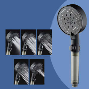 หัวฝักบัวแบบมือถือ 5 โหมด พร้อมปุ่มหยุดน้ำ หัวฝักบัวกรองน้ำแบบไอออนิก ขายส่ง - Product Image 4