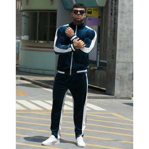 Người Đàn Ông Của Velour Tracksuit Set Đầy Đủ Zip Áo Khoác Giản Dị Quần Ấm Thể Thao Tập Thể Dục Trang Phục Cho Mùa Đông 2-Mảnh Sweatsuit Chạy Bộ Phù Hợp Với - Product Image 2