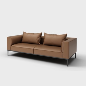 Ensemble de canapés de bureau en cuir personnalisé 2019, canapé de bureau moderne, canapé de réception de bureau avec structure en acier inoxydable - Product Image 6