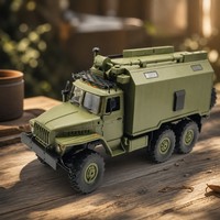 Camion RC Utilitaire Classique 6x6 Tout-Terrain Style Vintage 2.4GHz ABS+Métal 40 Min Autonomie Télécommandé Cadeau Hobby Chargeur Inclus