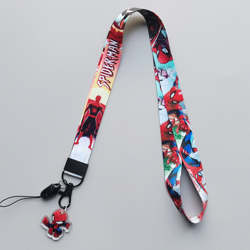 Hot Selling Cool Marvel Creative Iron Bat Spider Man Lanyards Anti-Lost Card Holder ID Card Satin Lanyards Neck Strap Wholesale Image 4