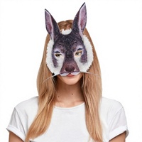 Masque d'animal en PVC pour Halloween, déguisement de carnaval, performance, accessoire de décoration, demi-masque lapin, transfrontalier
