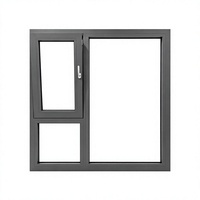 Ventana de aluminio con sistema Broken Bridge y vidrio templado de tres capas, tira de sellado de caucho para coche, aislamiento acústico para uso en villas
