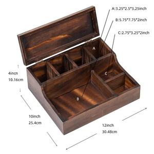 Wooden Storage <b>Box</b> Rectangle Desktop Organizer For Jewelry Watches Wallets And <b>Small</b> Items - Product Image 3