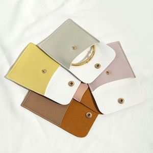 Sac à bijoux en cuir PU tendance avec bouton métallique pour emballage cadeau printemps/été et rangement de bijoux - Product Image 5
