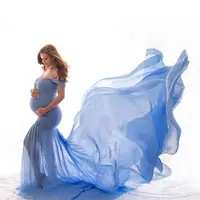 Sexy Off Shoulder Maternity Photoshoot Dress for Pregnant Women