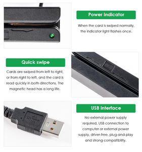 เครื่องอ่านการ์ด USB ภายนอกอเนกประสงค์ (ประเภท <span class=keywords><strong>MMC</strong></span>) สำหรับบัตรเครดิต บัตรประชาชน ใบขับขี่-EFFON MSR100 - Product Image 3