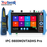 Rsrteng IPC-9800MOVTADHS Pro Probador de CCTV, Probador de Cables POE++, Herramientas de Red WiFi TVI CVI AHD DMM TDR OPM SFP, Probador de Cámaras IP 8K
