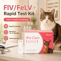 Kit de Prueba Rápida de Alta Precisión para Detección de Anticuerpos y Antígenos de FIV y FeLV en Gatos, Casete de Diagnóstico de Sangre Completa para Clínicas Veterinarias