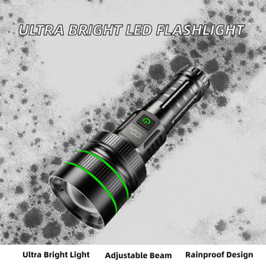 Linterna LED Táctica Súper Brillante de 1000 Lúmenes, Cuerpo de Aluminio de Larga Duración, Batería Recargable 26650, Zoom Ajustable, 5 Modos - Product Image 2