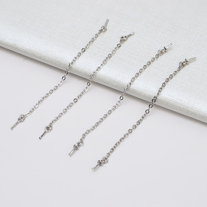 5 Chaînes de Connexion Semi-finies en Argent S925 Polyvalentes, Accessoires de Mode DIY pour Colliers, Composants de Bijoux - Product Image 1