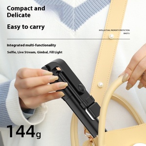 Palo de Selfie Multifuncional Plegable con Rotación de 360° para Fotografía en Vivo por Bluetooth, con Trípode de Plástico Integrado para Móviles - Product Image 3