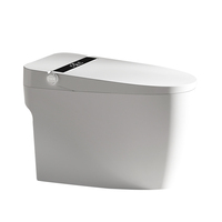 WC intelligent monobloc, cuvette allongée, siège chauffant, télécommande, réglage de la température de l'eau, arrêt automatique