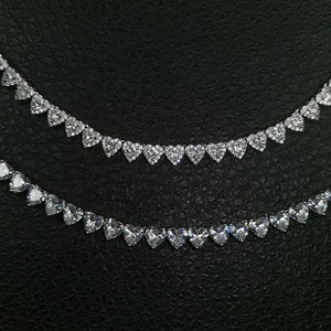 Chaîne de tennis de 7 mm, chaîne à maillons en forme de cœur, chaîne en laiton sertie de CZ glacés, fermoir à pression, collier de tennis hip-hop, bijoux de mode, chaîne de corps - Product Image 5