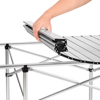Table et chaises de pique-nique en aluminium pour l'extérieur, 140x70x70cm, pour usage domestique