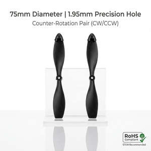Hélice à aile fixe de 75 mm, rotation inversée, pales en plastique ABS noir, ouverture de 1,95 mm, <span class=keywords><strong>moteur</strong></span> DC, pièces de jouet éducatif STEM DIY - Product Image 1
