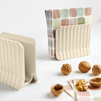 Construction verticale robuste en polypropylène beige mat Porte-serviettes élégants de cuisine classiques pratiques et élégants 2 pièces