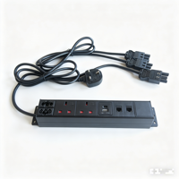 Module d'alimentation sous bureau UK avec 2 prises UK, double USB Type-C PD à charge rapide, ports de données RJ45 – Multiprise modulaire pour bureau