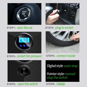 ضاغط هواء محمول سلكي كهربائي محمول إطار رقمي أوتوماتيكي للسيارة ضاغط هواء عجلة - Product Image 4