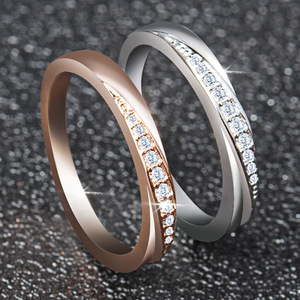 Vente en Gros Nouveau Design <span class=keywords><strong>Type</strong></span> Géométrique Or Rond Taille Brillant Bague de Mariage en Diamant - Product Image 3
