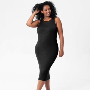 Robe d'été pour femmes, silhouette moulante tendance de haute qualité, <span class=keywords><strong>col</strong></span> Peter Pan confortable, sans manches, grande taille, décontractée pour adultes - Product Image 3
