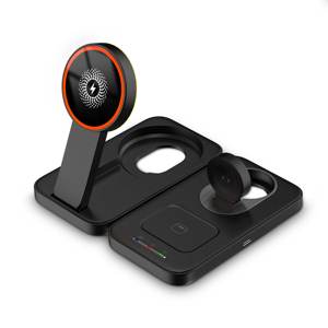 Chargeur Magnétique Sans Fil & Veilleuse de Bureau Pliable 4-en-1, Station de Recharge Rapide 15W pour iPhone, iWatch, AirPods - Product Image 5