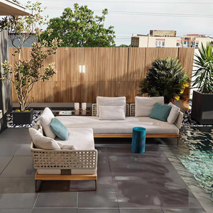Moda meubles de <span class=keywords><strong>jardin</strong></span> en bois grand <span class=keywords><strong>salon</strong></span> de <span class=keywords><strong>jardin</strong></span> extérieur vente canapé en <span class=keywords><strong>aluminium</strong></span> extérieur ensembles canapé <span class=keywords><strong>jardin</strong></span> - Product Image 4