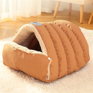 Kışlık Kapalı Kedi Yatağı Yavru Kedi Yavrusu Kışlık Uyku Tulumu Kedi Yuvası Yarı Kapalı Rüzgar Geçirmez Sıcak Küçük Köpek Kedi Yatağı Mağarası - Product Image 6