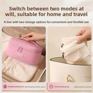 Étui de rangement pour bijoux en polyester texturé doux, grande capacité, boîte de rangement de voyage à fermeture éclair pour boucles d'oreilles, bagues, bracelets, joncs - Product Image 4