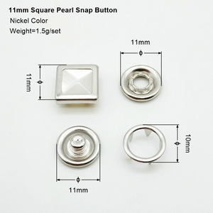 Nút Đính Ngọc Trai Vuông 11Mm Với #333 Dưới Các Phần Màu Niken - Product Image 2