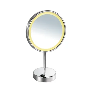 Minimalist Single- side round table vanity mirror with lights 1:3X magnification bathroom accessories mirror