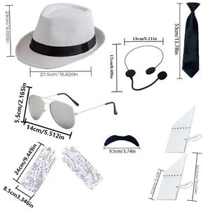 PESENAR Pop <span class=keywords><strong>Star</strong></span> Costume Rock Super <span class=keywords><strong>Star</strong></span> Cosplay Accessoires Halloween <span class=keywords><strong>Célèbre</strong></span> Chanteur Tenue Lunettes <span class=keywords><strong>De</strong></span> Soleil Microphone - Product Image 1