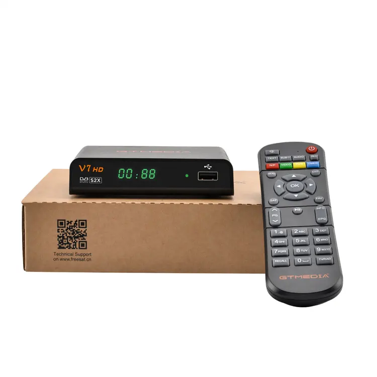 Freesat mini receptor de satélite v7 hd DVB-S2, original, freesat v7 biss key patch powerpra youtube usb wi-fi freesat v7