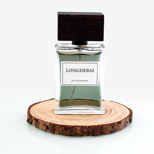 Botellas de Perfume Cuadradas Planas de Diseño Personalizado, Transparentes, con Cierre a Presión, de 50 ml y 100 ml, Botellas de Perfume Vacías de Vidrio Pulido con Tapa de Madera - Product Image 4