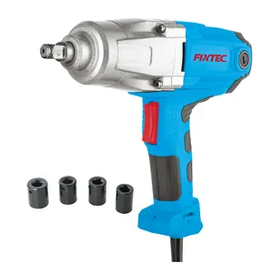 FIXTEC kunci pas listrik 110V, kunci pas daya 710W pekerjaan berat 500NM dengan 4 Buah soket