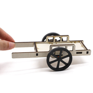 Wooden Cart <b>Model</b> <b>Kit</b> For Kids Science Education DIY Assembly Toy 4-6 Years Old Manual Operation No Battery - Product Image 3