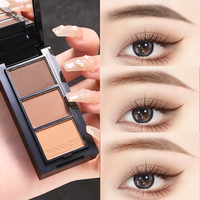 MINSHZEE Poudre à sourcils 3 couleurs personnalisée Poudre à sourcils mate imperméable longue durée pour débutants OEM