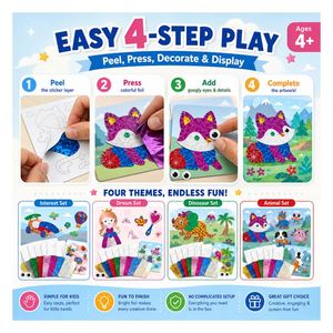 Kit de Pintura con Láminas para Manualidades, Tarjetas de Dibujos Animados Coloridas, Proyecto de Manualidades Fácil, Juguete de Regalo para Niños - Product Image 2