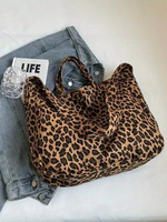 Nouveau modèle de sac fourre-tout grande capacité transfrontalier, imprimé léopard, sac à main à bandoulière tendance pour l'exportation
